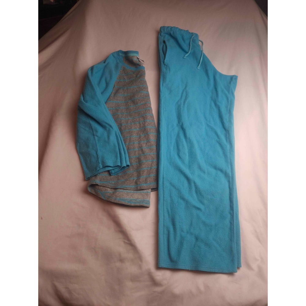 New Directions Intimates Pajama Set Womens Small Blue Gray Fleece Loungewear